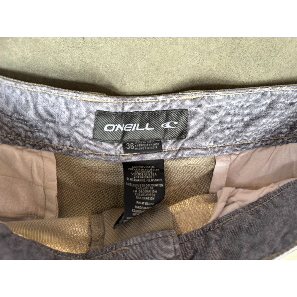 Mens Sz 36 O'neill Gray Shorts Chino Bermuda - Picture 2 of 5